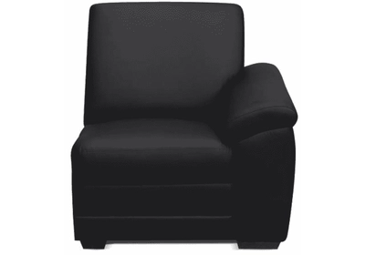 1 személyes kanapé támasztékkal, textilbőr fekete, jobbos, BITER 1 1B