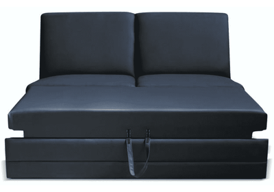 3 személyes kinyitható kanapé, textilbőr fekete, BITER 3 BB ZF