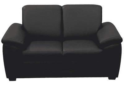 2 személyes kanapé támasztékokkal, textilbőr fekete, BITER