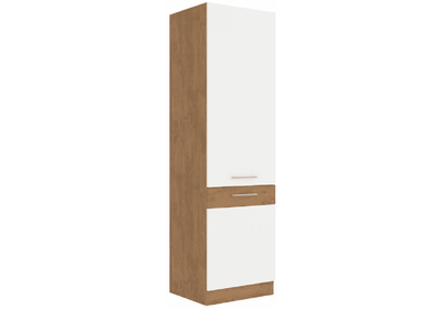 Magas szekrény, lancelot tölgy/ fehér extra magas fényű HG, VEGA 60 DK-210 2F