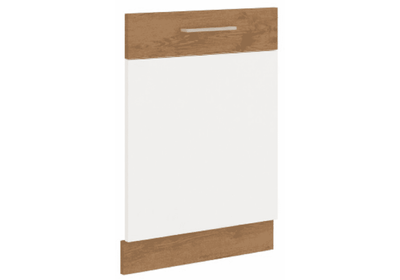 Ajtó beépített mosogatógépre, lancelot tölgy/ fehér extra magas fényű HG, VEGA ZM 713x596