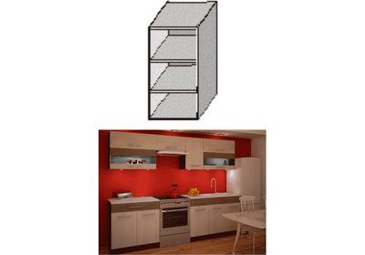Felső polcos konyhaszekrény, rigolletto light/rigolletto dark/wenge, JURA NEW IA GO-30