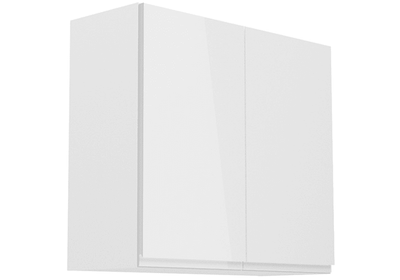 Felső szekrény, fehér/fehér extra magasfényű, AURORA G80