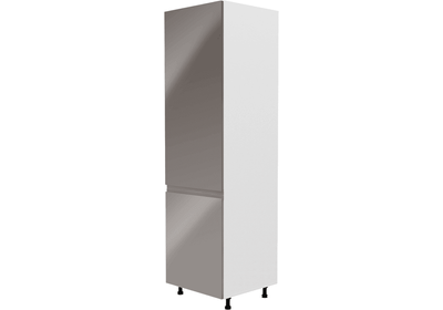 Hűtőgép szekrény, fehér/szürke extra magasfényű, balos, AURORA D60R