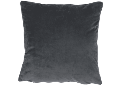 Párna, bársony anyag sötétszürke, 45x45, ALITA TYP 8