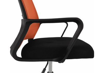 Irodai szék, hálószövet narancs/szövet fekete, APOLO NEW