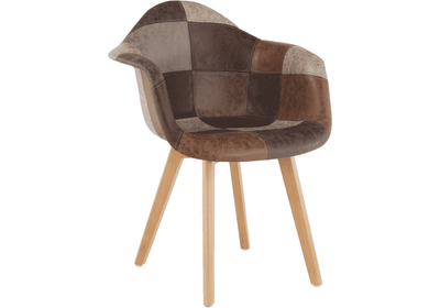 Dizájnos fotel, patchwork/bükk, TERST