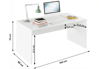 Íróasztal, fehér, RIOMA TYP 16