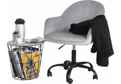 Irodai szék, Velvet anyag világosszürke/fekete, EROL