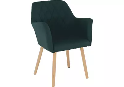 Fotel, smaragd színű/bükk, EKIN