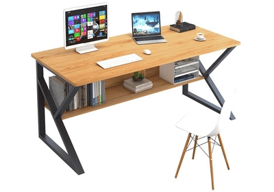 Polcos íróasztal, bükkfa/fekete, TARCAL 80