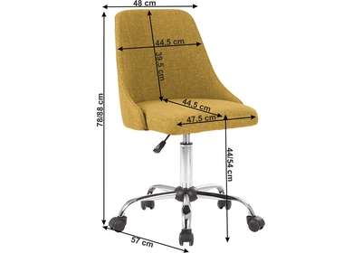 Irodai szék, sárga/króm, EDIZ