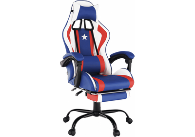 Irodai/gamer szék, kék/piros/fehér, CAPTAIN