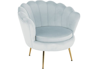 Fotel Art-deco stílusban, szürke-kék Velvet anyag/gold chróm-arany, NOBLIN NEW