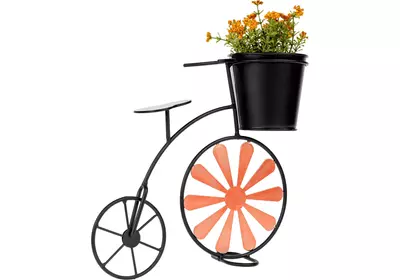 Kerékpár alakú RETRO virágcserép, bordó/fekete, SEMIL