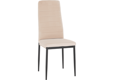Szék, bézs Dulux Velvet szövet/fekete fém, COLETA NOVA