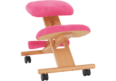 Ergonomikus térdelőszék, rózsaszín/bükkfa, GROCO