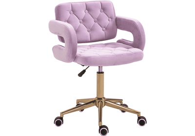 Irodai szék, Velvet szövet rózsaszín/arany, NELIA
