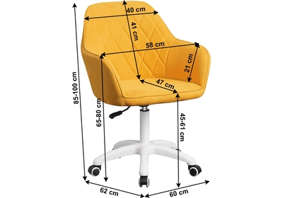 Irodai szék, szövet sárga/fehér, SANTY