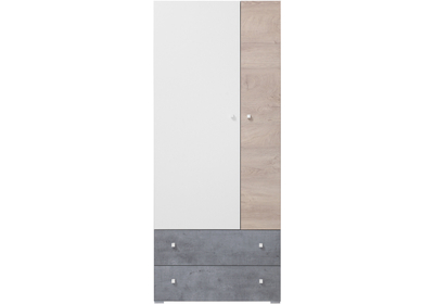 SIGMA SYSTEM 3 akasztós szekrény fehér - beton színű, kétajtós, kétfiókos