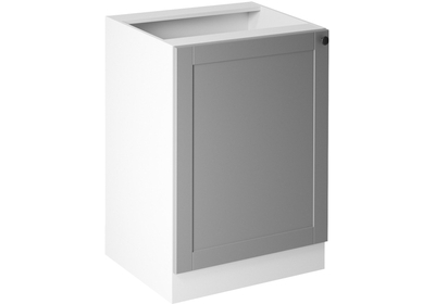 Linea Grey D60-P-L alsó konyhaszekrény, szürke / fehér