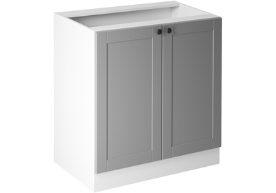 Linea Grey D80 alsó konyhaszekrény, szürke / fehér