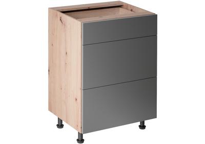 Langen D60S3-PO alsó konyhaszekrény, szürke / artisan tölgy
