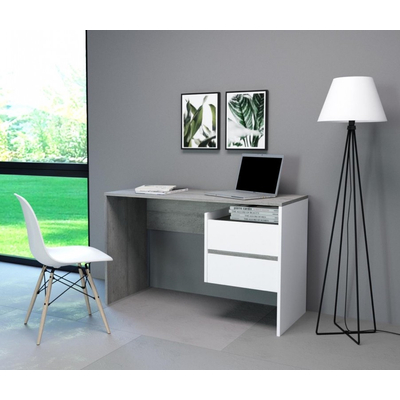 PACO 3 íróasztal beton / matt fehér