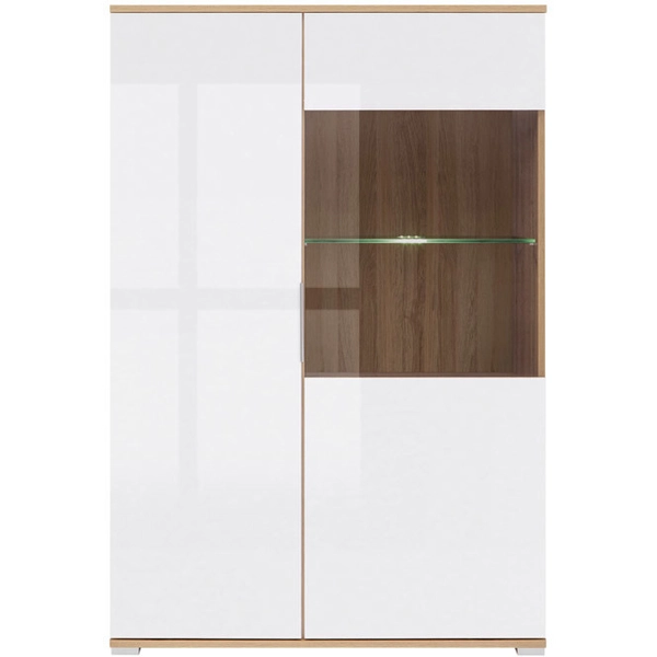 Zele vitrin 1 üvegezett és 1 normál ajtóval 90 cm