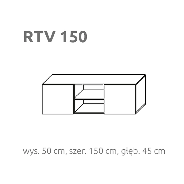 BRIKS TV szekrény RTV150 Prémium fronttal