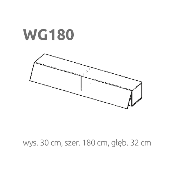 BRIKS Felfelé nyíló fekvő fali szekrény WG180