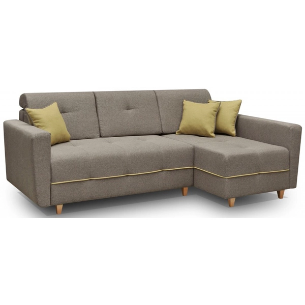 Grey L alakú kanapé barna / sárga