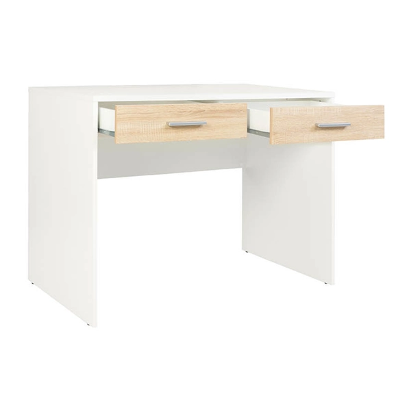MEDAN Íróasztal 2 fiókkal   Fehér – Sonoma tölgy