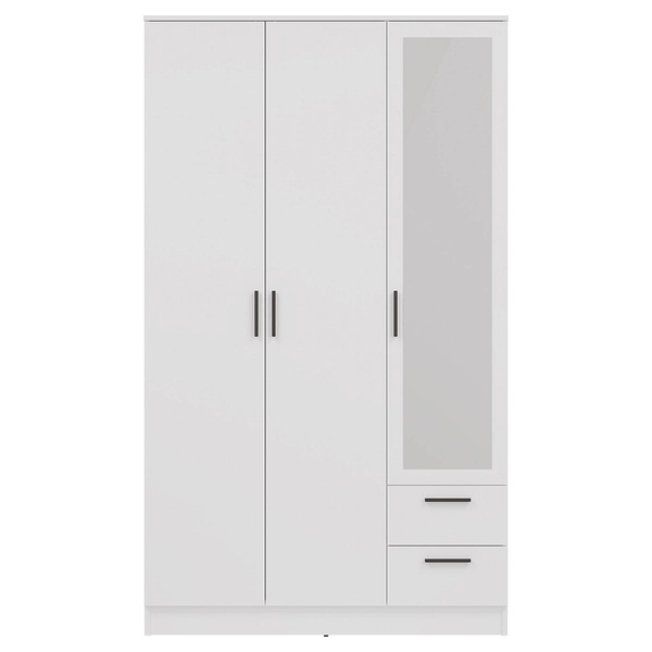 MONTANA Akasztós szekrény 3 ajtóval és 2 fiókkal Fehér színben