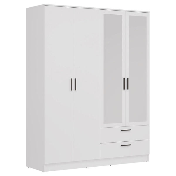 MONTANA Akasztós szekrény 4 ajtóval és 2 fiókkal Fehér színben