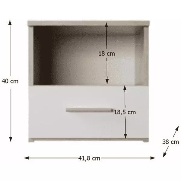 Hálószoba garnitúra (ágy 160x200 cm), tölgy sonoma/fehér, GABRIELA NEW
