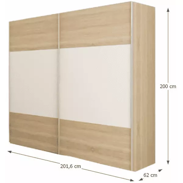 Hálószoba garnitúra (ágy 180x200 cm), tölgy sonoma/fehér, GABRIELA NEW
