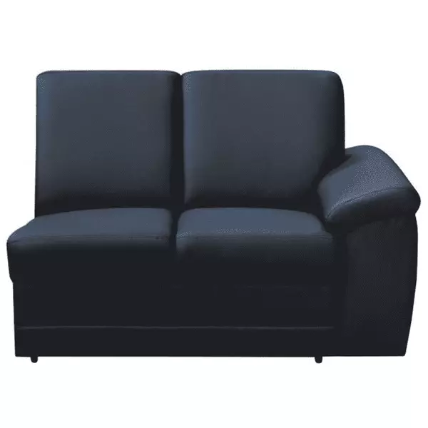 2 személyes kanapé támasztékkal, textilbőr fekete, jobbos, BITER 2 1B