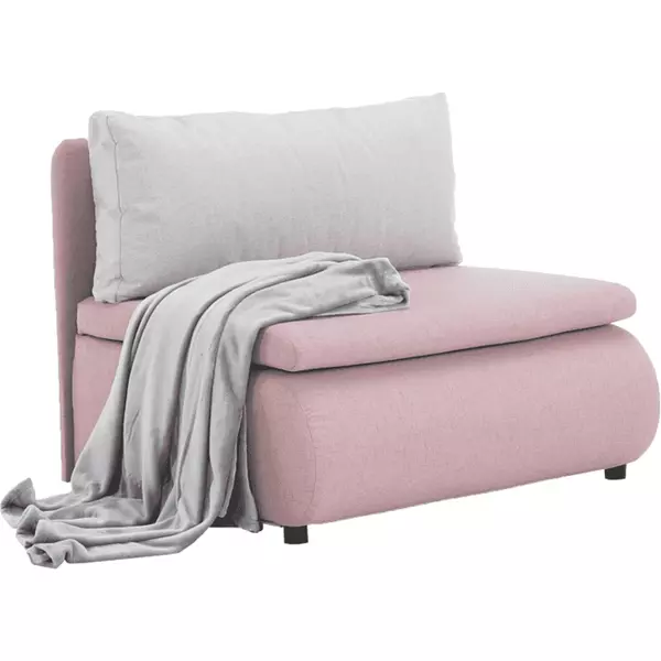 Kinyitható fotel, rózsaszín/világosszürke KENY NEW