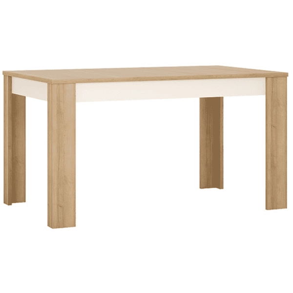 Étkezőasztal LYOT03, nyitható, tölgy riviera/fehér, 140-180x85 cm, LEONARDO