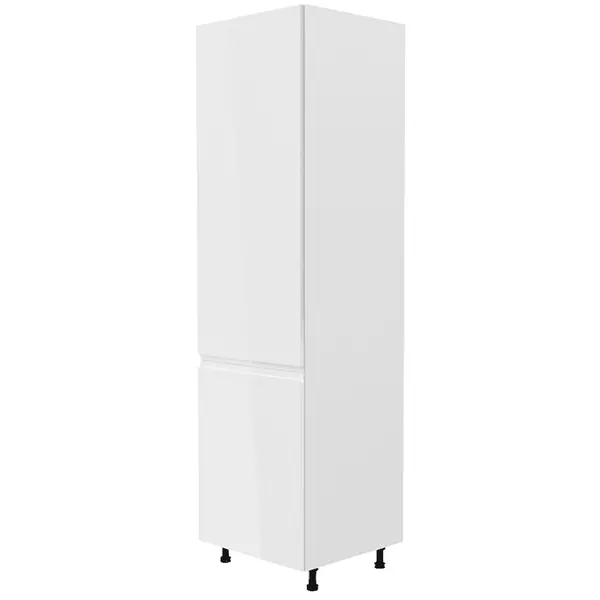 Hűtő beépítő szekrény, fehér/fehér extra magasfényű, balos, AURORA D60ZL