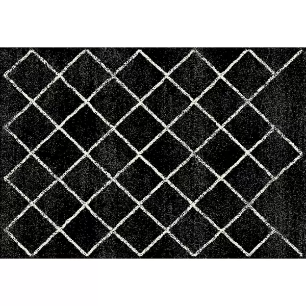 Szőnyeg, fekete/minta, 57x90 cm, MATES TYP 1