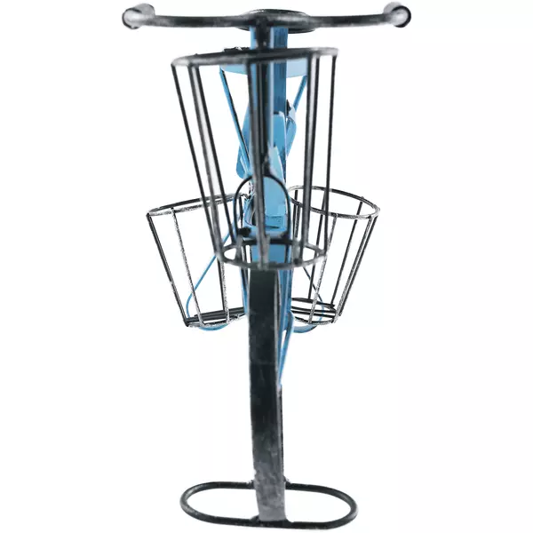 Kerékpár alakú RETRO virágcserép, fekete/kék, ALBO