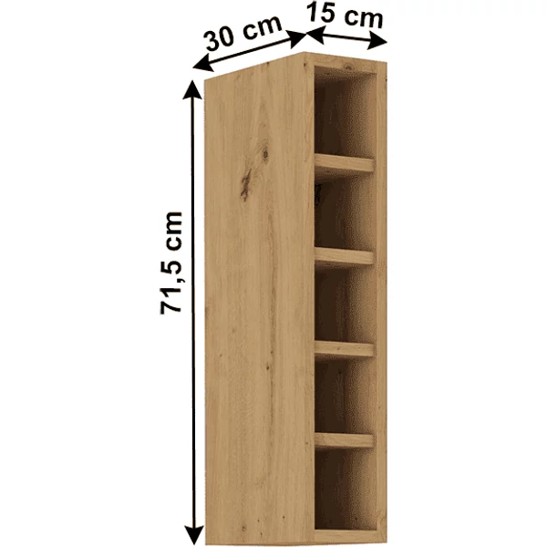 Felső nyitott szekrény, artisan tölgy, MONRO 15 G-72 OTW