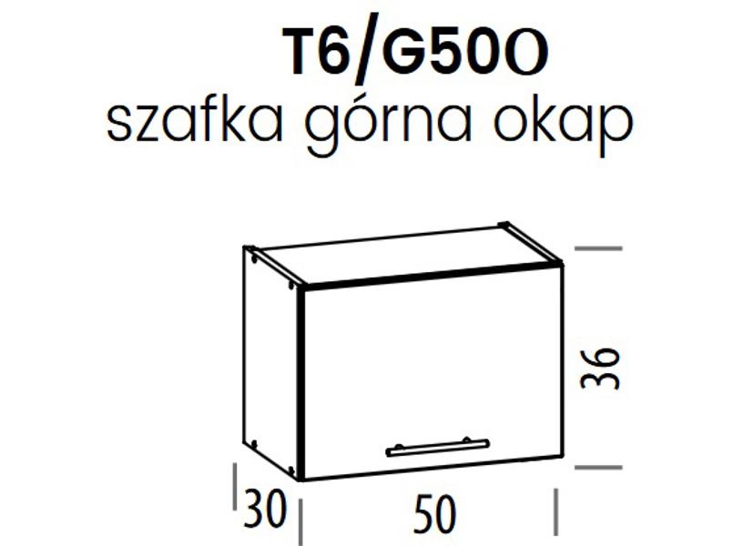 Tiffany elszívószekrény 50 cm  Fényes fehér fronttal