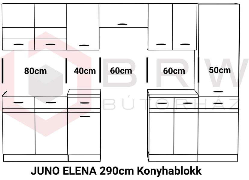 JUNO ELENA 290 konyhabútor sonoma