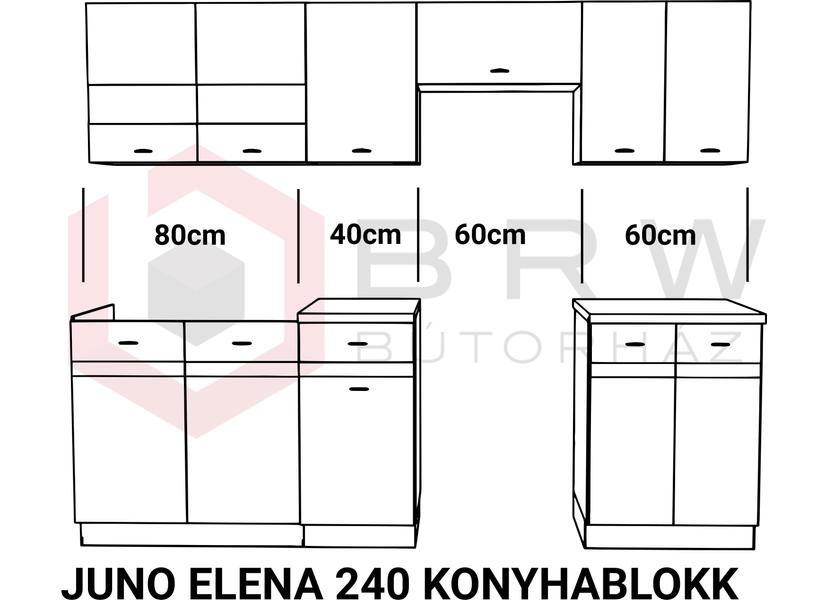 JUNO ELENA 240 konyhabútor sonoma
