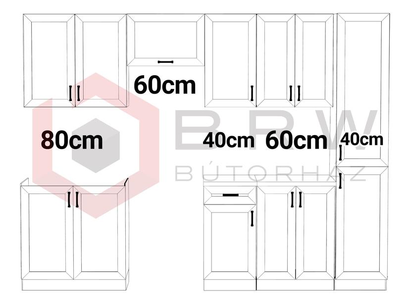 Provence 280 cm-es konyhablokk