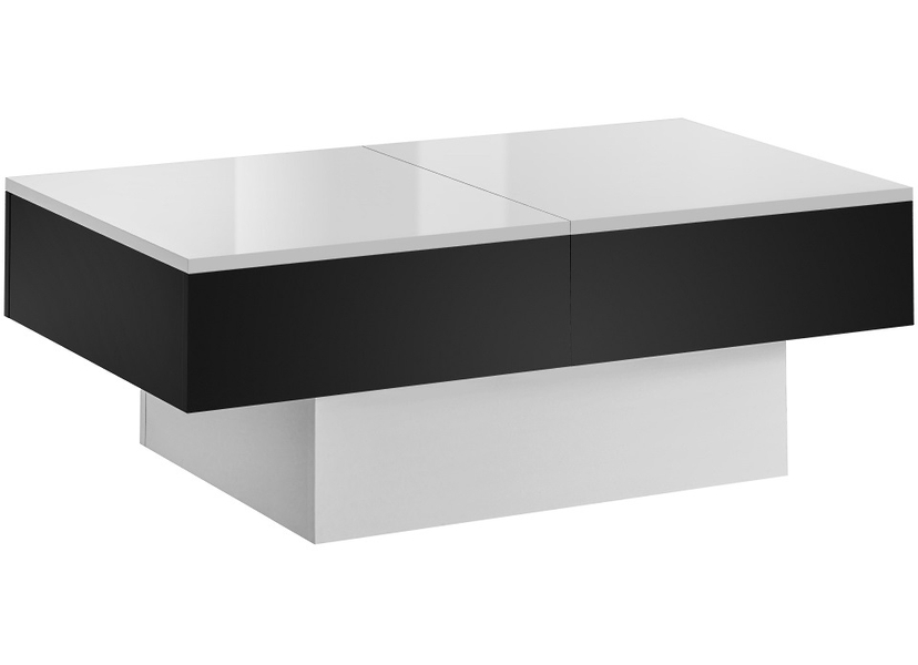 SLIDE étkezőasztal matt fekete/fényes fehér színben
