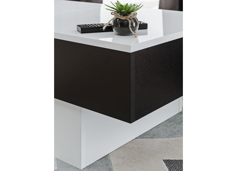 SLIDE étkezőasztal matt fekete/fényes fehér színben